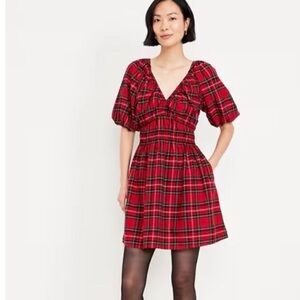 Old Navy Red Plaid Dress